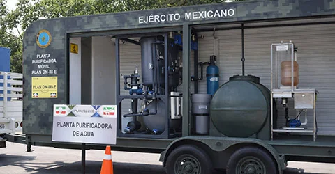 Planta purificadora de emergencia gubernamental